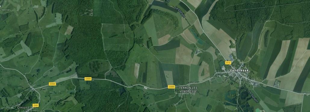 Vendresse, Frankrijk op de Google Maps satelliet